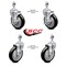 Service Caster 5 Inch Black Polyurethane Wheel Swivel 12mm Threaded Stem Caster Brake, 2PK SCC-TS20S514-PPUB-BLK-TLB-M1215-2-S2 - alternate 6